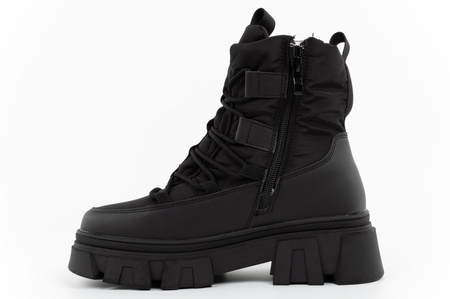 Lee Cooper buty zimowe damskie czarne ocieplane botki na zamek