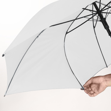 Perletti parasol długi XXL 132 cm biały wiatroodporny manualny
