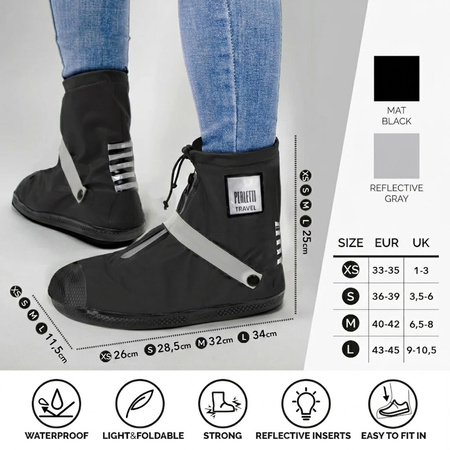 Perletti ochraniacze na buty wodoodporne czarne niskie r.L