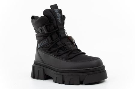Lee Cooper buty zimowe damskie czarne ocieplane botki na zamek