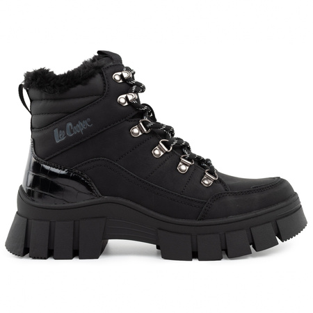 Lee Cooper buty zimowe damskie czarne botki ocieplane trzewiki
